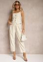 Top Elegant Bej Deschis cu Nasturi Dimlees
