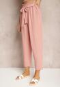 Pantaloni Roz Închis Talie Înaltă Cu Fundă În Talie Și Elastic Dimixi