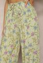 Pantaloni largi verde deschis din bumbac cu elastic în talie Axnalia