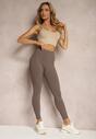 Colanți Maro High Waist cu Elastic în Talie Ovolia