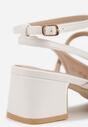 Sandale albe cu toc Elavon cu vârf pătrat și barete subțiri