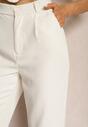 Bej Elegante Pantaloni Țigaretă cu Crapă Largă Vonlea