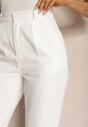 Białe Eleganckie Spodnie Cygaretki o Szerokich Nogawkach Vonlea