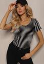Tricou din Bumbac cu Dungi Fralea cu Mânecă Scurtă