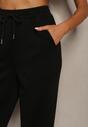 Czarne Spodnie Dresowe High Waist z Gumką w Talii Tiamalie