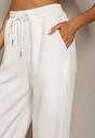 Pantaloni sport albi cu talie înaltă și elastic în talie Tiamalie