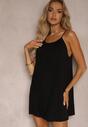 Rochie Neagră Casual Din Viscoză Cu Croi Drept Cu Bretele Reglabile Wilantia