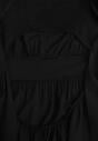 Czarna Wiskozowa Sukienka o Rozkloszowanym Kroju z Wycięciem na Plecach i Wiązaniem Dimiella