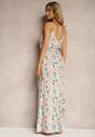 Rochie verde deschis din viscoză cu elastic și bretele reglabile cu imprimeu floral Abcolia