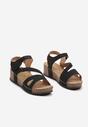 Sandale negre cu platformă cu barete decorative cu velcro Vikimina