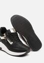 Czarne Sportowe Sneakersy z Aplikacjami o Metalicznym Połysku na Grubej Podeszwie Rislline