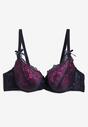 Bleumarin-Fucsia Push-Up Sutien Dantelă Full Cup Dimarlaa