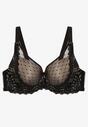 Sutien Negru-Bej Push-Up cu Dantelă Fină Foralia