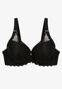 Sutien Negru Push-Up cu Dantelă Delicată Foralia
