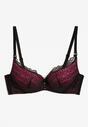 Sutien Negru-Fucsia cu Dantelă Efect Push-Up Dimettra