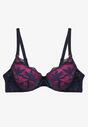 Sutien bleumarin-fucsia tip Full Cup cu dantela Ellanis