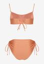 Pomarańczowe Bikini Dwuczęściowe Stanik z Regulowanymi Ramiączkami Majtki High Waist Dimmina