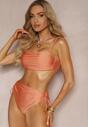 Pomarańczowe Bikini Dwuczęściowe Stanik z Regulowanymi Ramiączkami Majtki High Waist Dimmina