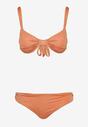 Pomarańczowe Bikini Dwuczęściowe Biustonosz z Wiązaniem na Plecach Majtki Typu Figi Tiamarla