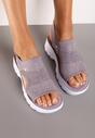 Sandale Sport Violet cu Bareta Elastică cu Pietre și Talpă Embosată Dariena
