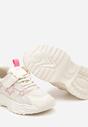 Beżowe Buty Sportowe Sneakersy w Gwiazdki na Tłoczonej Podeszwie Fibona