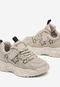 Szare Buty Sportowe Sneakersy w Gwiazdki na Tłoczonej Podeszwie Fibona