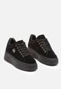 Sneakers Negri pe Platformă Uniformă cu Aplicație Discretă Tavea
