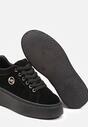Sneakers Negri pe Platformă Uniformă cu Aplicație Discretă Tavea