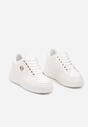 Sneakers Albi pe Platformă Uniformă cu Aplicație Discretă Tavea