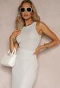 Top Casual Argintiu din Tricot Reiat Tiamanita