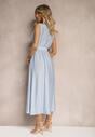 Rochie tip Plic Bleumarin cu Talie Elastică din Viscoză și Curea Suplimentară din Material Textil Hepvia