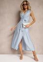 Rochie tip Plic Bleumarin cu Talie Elastică din Viscoză și Curea Suplimentară din Material Textil Hepvia