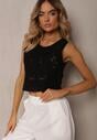 Top Negru din Bumbac cu Model Ajurat Nestavera