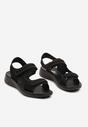 Sandale Sport Negre cu Talpă Joasă cu Velcro Împodobite cu Perforare Tesianne