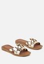 Sandale Aurii Casual Piele Plate cu Barete Decorative Dimittria