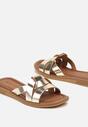 Sandale Aurii Casual Piele Plate cu Barete Decorative Dimittria