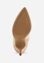 Beżowe Botki Vices na Szpilce z Wycięciem z Boku Elliora
