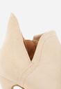 Beżowe Botki Vices na Szpilce z Wycięciem z Boku Elliora