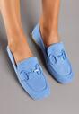 Mocasini bleumarin plat cu cataramă Chrisstelle