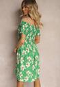Rochie Verde Clos Spaniegola cu Elastic in Talie cu Flori Nametris