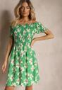 Rochie Verde Clos Spaniegola cu Elastic in Talie cu Flori Nametris