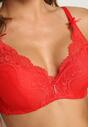 Sutien Roșu Full Cup cu Dantelă și Fundițe Încântătoare Geminna