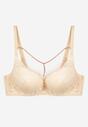 Sutien push-up bej deschis cu lanț și cristal Brinanna