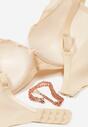 Sutien push-up bej deschis cu lanț și cristal Brinanna