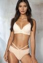 Sutien push-up bej deschis cu lanț și cristal Brinanna