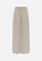 Bej Pantaloni Largi din Vascoză cu Talie Înaltă Rissalene