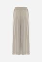 Bej Pantaloni Largi din Vascoză cu Talie Înaltă Rissalene