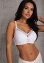 Sutien dantelă alb cu cupe complete și bretele reglabile Nestalily