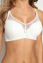 Sutien push-up bej deschis cu dantelă decorat cu aplicație metalică Arissta