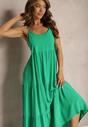 Rochie verde deschis maxi din viscoză cu bretele Avaja